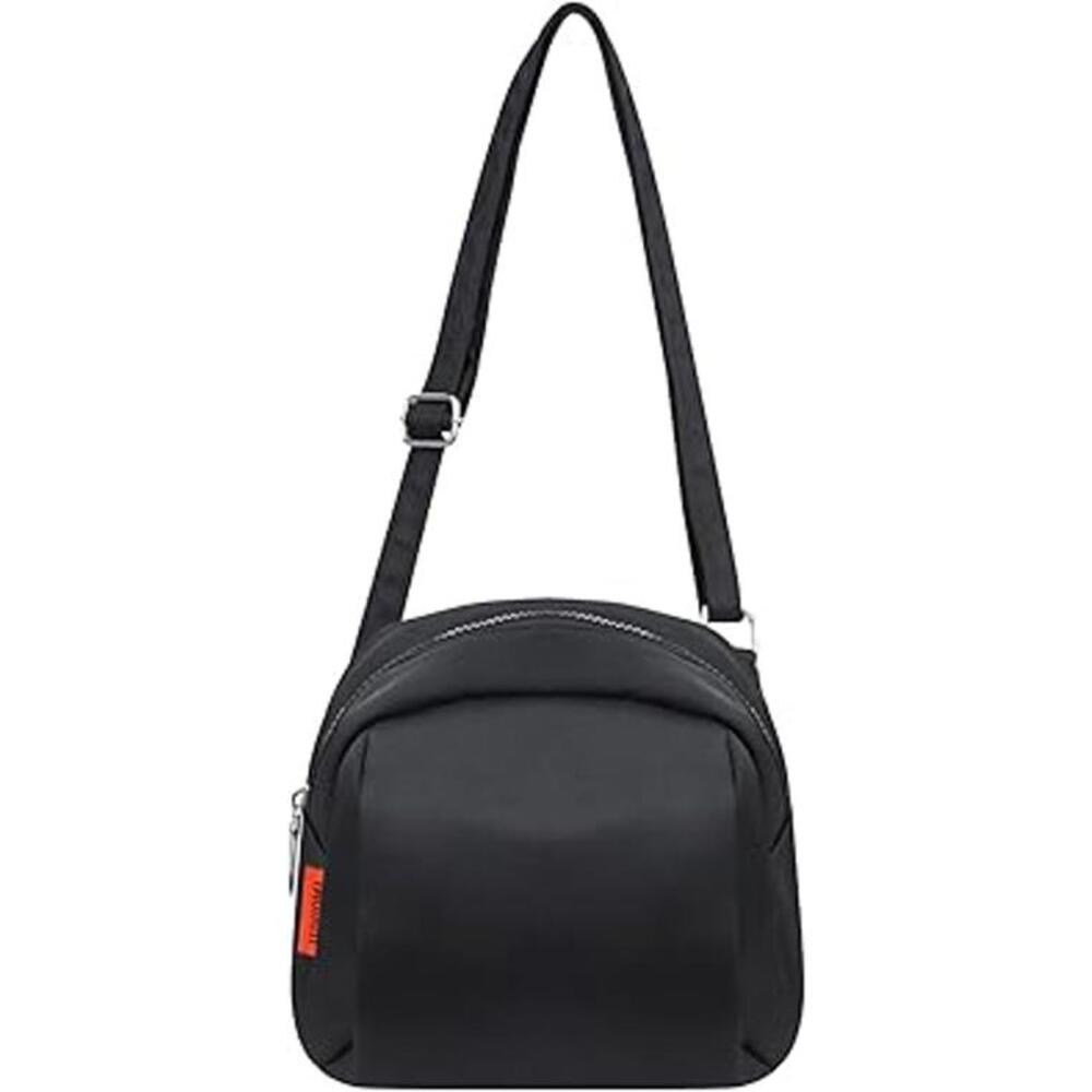 WisePoint Nylon Crossbody Bag – Lightweight Black Shoulder Bag with Zipper